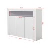 NicBex Minimalist Sideboard Buffet Cabinet with LED Light & 3 Doors for Kitchen,Living Room,White - 3 of 4