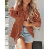Imily Bela Womens Corduroy Shackets Long Sleeve Casual Tops with Pocket Detail Loose Fit - 2 of 4