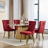 Okak Set of 2 Modern Velvet Tufted Back Dining Chairs with Gold Legs,Armless Upholstered Accent Chairs for Dining Room,Kitchen - 3 of 4
