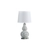19.5" Silver Chrome Table Lamp with Mirror Glass Mosaic Base, Modern Polyresin Accent Lamp for Living Room or Bedroom – Maison Boucle - 3 of 4