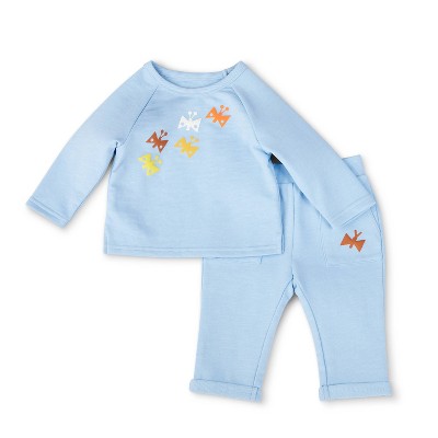 Baby Butterfly Print Top & Bottom Set - Christian Robinson x Target Blue Newborn