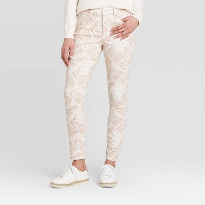 snakeskin skinny pants