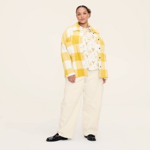 Women's Floral Button-Down Long Sleeve Collared Utility Shirt - Woolrich x Target Cream - 1 of 3