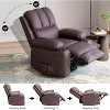 Manual PU Leather Recliner Chair - 26.8" Ergonomic Design with Cup Holders & Storage, for Home Theater, Living Room - 3 of 4