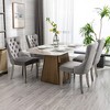 ELJGET Set of 2 Velvet Upholstered Dining Chairs, High-end Tufted Solid Wood Backrest Chair with Chrome Stainless Steel Plating Legs - 4 of 4