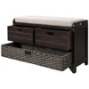 NicBex Modern 32" Storage Bench with 2 Drawers and Basket for Entryway and Living Room - 4 of 4