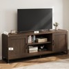 Brown TV Stand for 75inch, Farmhouse Entertainment Center with Sturdy Metal Leg & 2 Open Shelves, Wooden TV & Media Console Cabinet for Living Room - 3 of 4