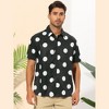 Lars Amadeus Men's Beach Polka Dots Printed Button Down Short Sleeves Casual Shirts - 2 of 4