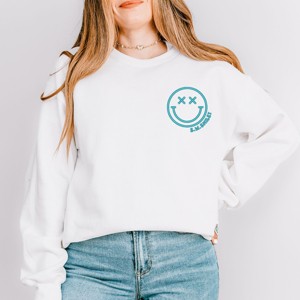 Simply Sage Market S.W.Smiley Embroidered Simple Wink Bold Garment Dyed Sweatshirt - 1 of 4