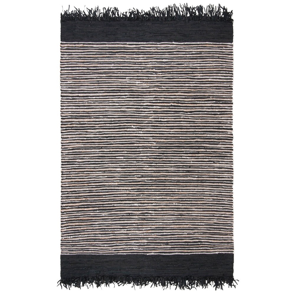 Black Stripe Woven Area Rug 6'x9' - Safavieh