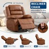 360° Swivel Recliner Chair for Adult, Linen Rocker Chair with 3 Positions/2 Side Pockets/Cup Holders, Manual Nursery Glider Rocking Chair - 3 of 4