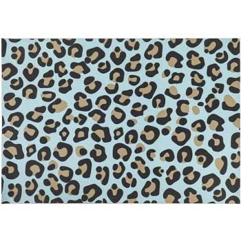 Evergreen Blue Animal Print Layering Mat Inches 11.5 x 9.5 Inches Indoor and Outdoor Decor
