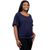 24seven Comfort Apparel Plus Size Short Sleeve Loose Fitting Dolman Top - 2 of 3