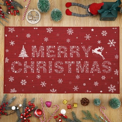 Christmas Door Mat - Welcome Mat for Front Door with Non-Slip Backing - Durable Doormat - Perfect for Outside Entrance Matt