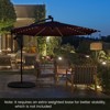 Tangkula 10FT Solar Offset Umbrella Tilted Cantilever Hanging Umbrella with 112 LED Lights Patio Sun Shade with Crank Handle Beige/Coffee/Navy/Wine - 2 of 4