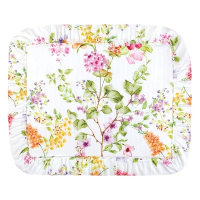 Collections Etc Lucy Colorful Floral Plisse Ruffled Edge Pillow Sham Sham Gender Neutral Floral