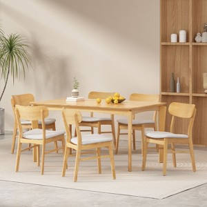 Christopher Knight Home Ballantrae Wood and Fabric 7 Piece Dining Set - 1 of 4