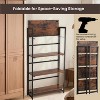 VASAGLE Industrial Bookshelf Folding Bookcase 4-Tier Ladder Shelf Wood Look Accent Furniture with Metal Frame Rustic Brown - 3 of 4