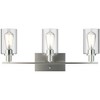 Costway 3-Light Wall Sconce Modern Bathroom Vanity Light Fixtures w/ Clear Glass Shade - 2 of 4