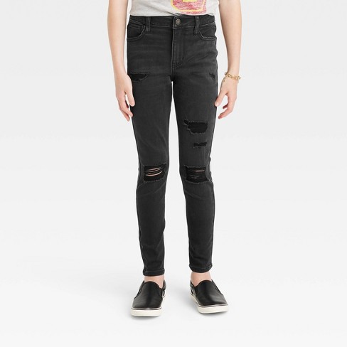 Girls' High-rise Skinny Jeans - Art Class™ Black 6 : Target