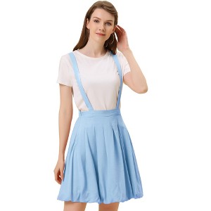 Allegra K Women's Elastic Waist Suspender A-Line Bubble Skirt - 1 of 4