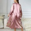 Women's Simple Four Seasons Home Clothing Robe Set with Tie Belt Soft Two Piece Robe and Skirt Outfit for Daily Wear - 2 of 4