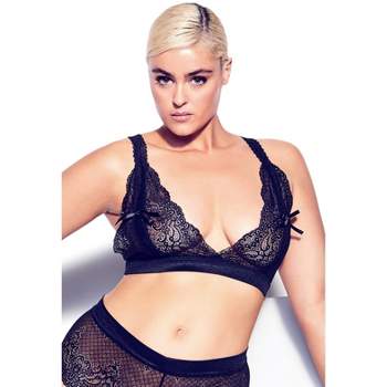 Olivia Mark – Womens Plus Size Contrast Lace Push-Up Bra with Bow Details,  Sexy Semi-Sheer Bralette offering Slight Stretch – Olivia Mark