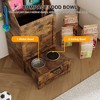 coucheta Dog Feeding Station with Top Opening, Wooden Cabinet Combines Elvated Bowls & Hidden Food Storage, Includes 3 Hooks - 4 of 4