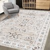 Machine Washable Vintage Rustic Floral Vintage Rug | Non-Slip Soft Low-Pile Carpet | Distressed Oriental Design – Traditional Indoor Floor Cover - 2 of 4