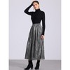 INSPIRE CHIC Women's Metallic Shiny Glitter Party High Waist Flared Plaeted Midi Skirt - 2 of 4