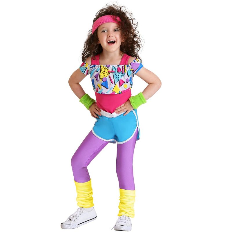 HalloweenCostumes.com Work It Out 80's Costume for Toddler Girls, 1 of 4