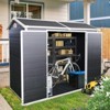 96.25"4x8ft Resin Outdoor Storage Shed with Two-Window and Double-Door,Plastic Shed with Floor forGargen,Patio,Yard,Lawn,Black - 2 of 4