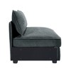 Vynxaria Modern Armless Sofa Grey Chenille, Wrapped Backrest/Armrest, Crescent Shape, Pull-Out Storage Drawers, 2/3/4-Seat for Modern/Nordic - 4 of 4