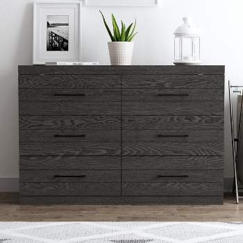 Galano Hamsper 6-Drawer Dresser (31.7 in. × 46.5 in. × 16.3 in.) in Dusty Gray Oak, Knotty Oak, Dark Gray Oak, Concrete Gray