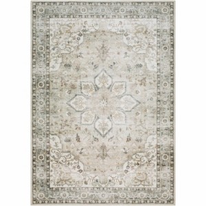 Hauteloom Lotan Sage Medallion Washable Area Rug - 1 of 4
