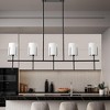 PAKOKULA Modern 5-Light Black Linear Island Chandelier with white Fabric Shades - 4 of 4