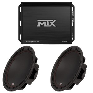 MTX TERMINATOR 250-Watt RMS 2Ω Mono Block Class D Amplifier and MTX Audio 3512-02 35-Series 12" 250W RMS 2-Ohm Subwoofer - 1 of 4