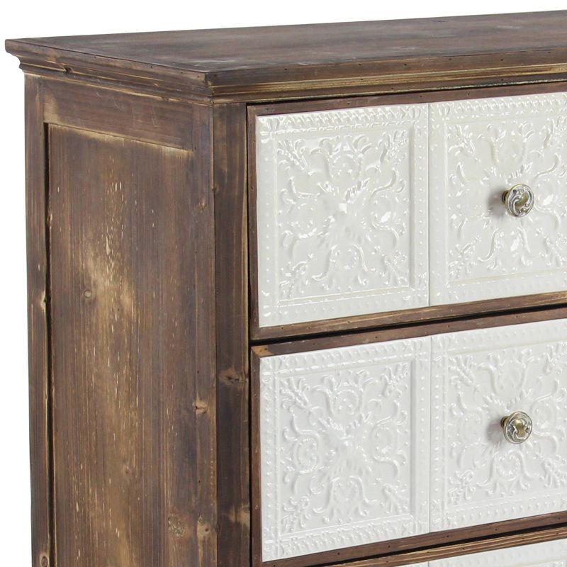 Farmhouse Wood and Enamel Cabinet with Drawers Brown - Olivia &#38; May, 4 of 9