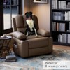 Manual Recliner Chair, Wide 22" Seat Width Leather Recliner w/Comfortable Arms and Cup Holders for Living Room CF8011 - 3 of 4