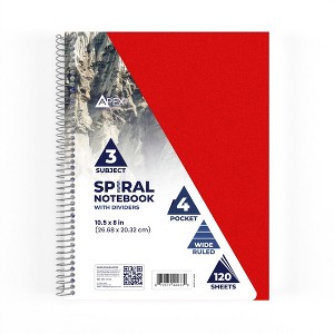 44433: 3 Subject Poly Notebook Wide-Ruled, 120 Sheets (24 Packs) - 1 of 4