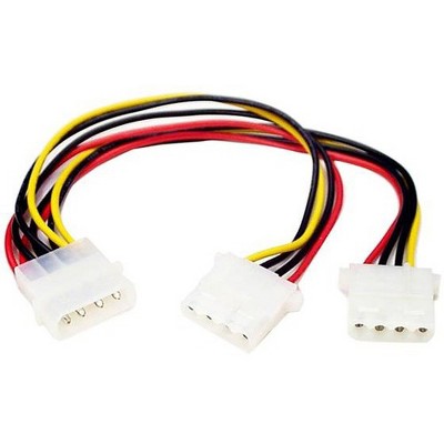 StarTech.com LP4 to 2x LP4 Power Y Splitter Cable - Power cable - 4 pin internal power (F) - 4 pin internal power (M) - 9
