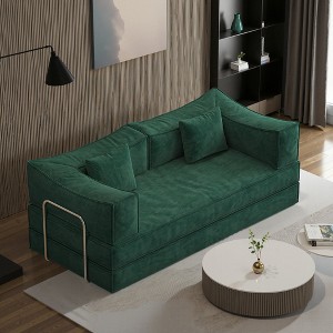 79 Inches Futon Sofa Bed, 4-in-1 Convertible Foldable Sleeper Sofa Bed Queen with Armrests, Lounge Couch - 1 of 4