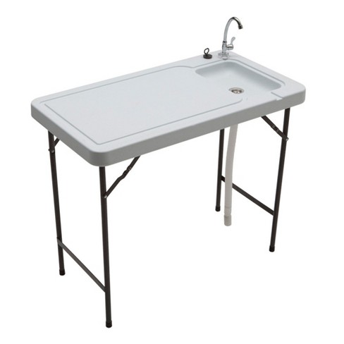 Tricam Seek Skft-44 Outdoor Folding Fish And Game Cleaning Table With Quick  Connect Stainless Steel Faucet And Drain Hose : Target