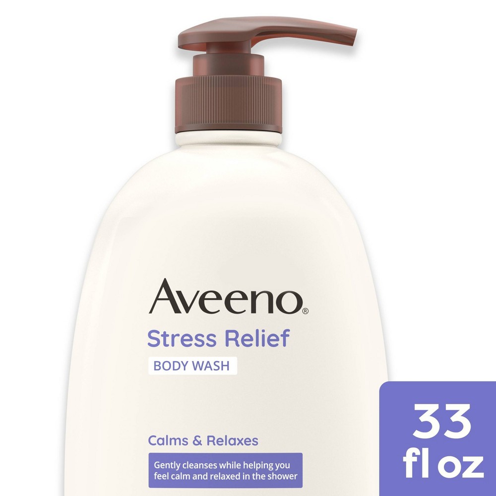 Photos - Shower Gel Aveeno Stress Relief Body Wash with Lavender & Chamomile, 33oz 