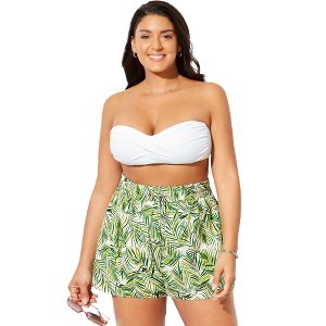 Swimsuits for All Women's Plus Size Emma Tie-Front Beach Shorts - 1 of 4
