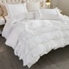Waterfall Ruffle Comforter Set – 3-Piece Shabby Chic Farmhouse Bedding with Multi-Layer Ruffles, Soft Lightweight Microfiber Quilt - 3 of 4