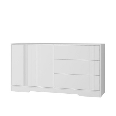 NicBex Minimalist 2 Door Sideboard Cabinet Modern Kitchen Buffet Cabinet with 3 Drawers