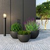 LeisureMod Grove 3-Piece Fiberstone and Clay Planter Set Round Plant Pot with Drainage Holes for Indoor and Outdoor Home - 2 of 4