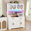 Dyonery 71" LED Kitchen Pantry Cabinet with Power Outlet, Coffee Bar Cabinet, Large Kitchen Storage Buffet Hutch with Door Racks & Shelves - 2 of 4
