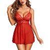 Avidlove Women Lingerie Lace Babydoll Strap Chemise Halter Teddy V Neck Sleepwear - 3 of 4